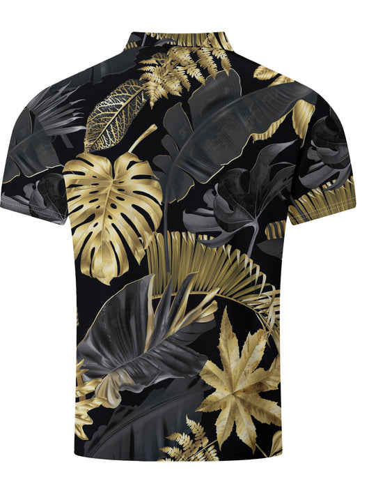 Camisa Casual Hombre Estampado Tropical Dorado Manga Corta - Image 8