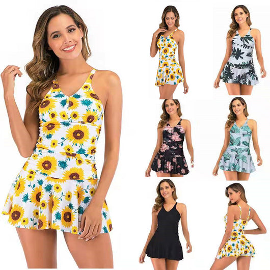 Traje de Baño Enterizo Talla Grande con Estampado y Hombros Descubiertos - Image 8
