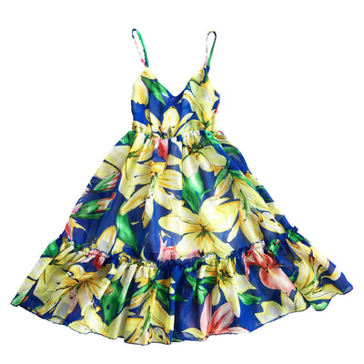Vestido Playero de Gasa con Tirantes para Niña - Image 3