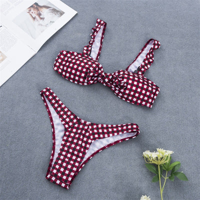 Traje de Baño Mujer Escote Cruzado a Rayas - Image 18