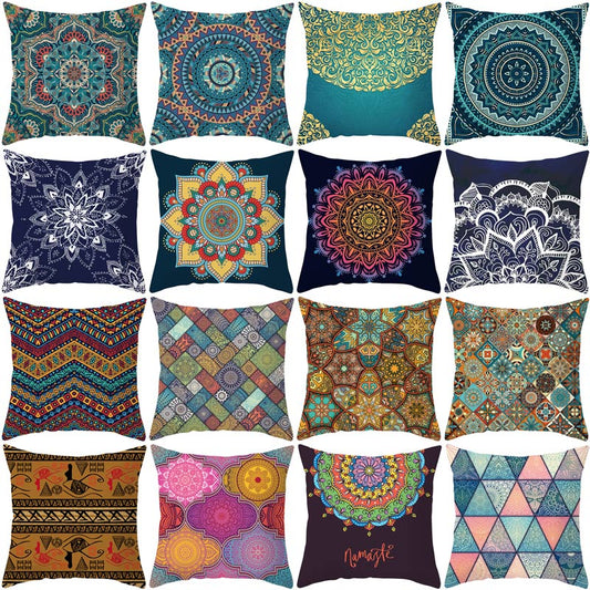 Funda de Almohada para Sofá con Estampado Mandala Ultra Suave