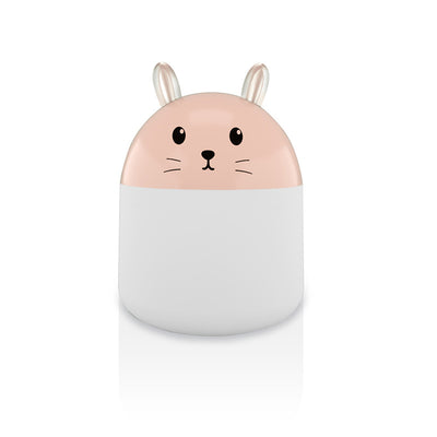 Cute sky blue and white mini USB rabbit humidifier with gold ears, ideal for home or office aromatherapy. - Image 6