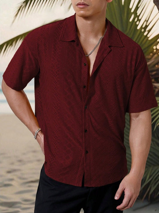 Camisa Casual Hombre con Tejido Calado Jacquard - Image 16