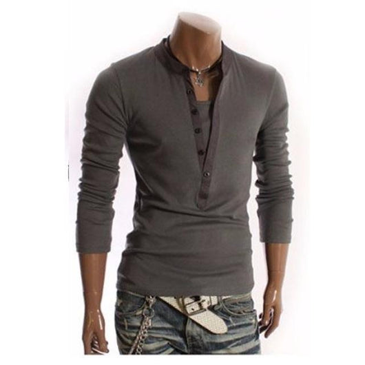 Camiseta Cuello V Estilo Británico para Hombre - Image 5