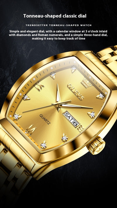 Reloj de Negocios Cuarzo Barril Auténtico para Hombre - Image 16