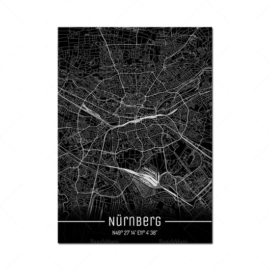 Cuadro Decorativo Mapa Líneas Negras - Lienzo Moderno para Pared - Image 12