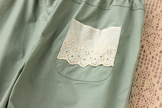 Pantalones de Algodón y Lino con Bordado Japonés para Mujer - Image 24