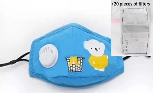 Mascarilla Infantil de Algodón con Válvula PM2.5 para Primavera y Otoño - Image 34