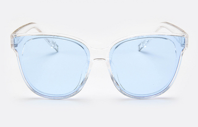 Black frame cat-eye sunglasses with vibrant pink mirrored lenses, suitable for women and fashion trends. - Image 7