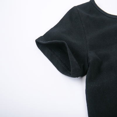 Conjunto Infantil de Moda: Playera Negra + Pantalón Rayas Ancho - Image 4