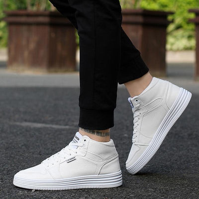 Zapatillas Blancas Altas para Hombre con Cierre de Correa - Image 4