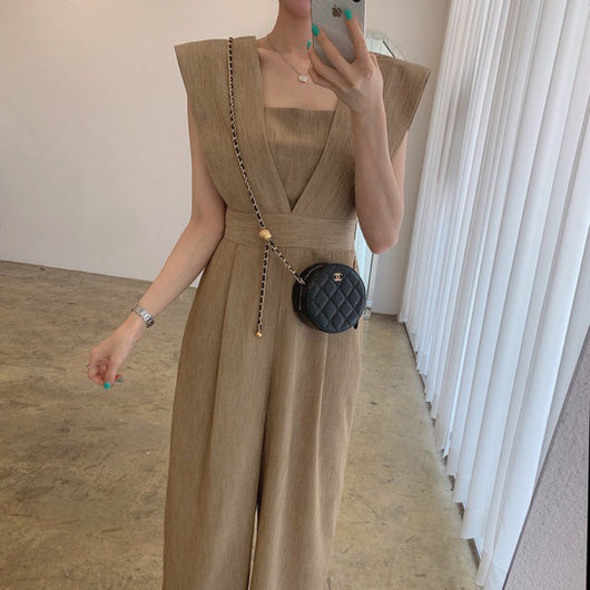 Jumpsuit Retro de Cuello Cuadrado y Cintura Alta para Mujer - Image 9