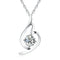 Collar de Plata 925 con Colgante Diamante - Joyería Coreana para Mujer