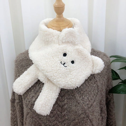 Bufanda Térmica de Lana Cordero con Diseño Osito Adorable para Invierno - Image 12