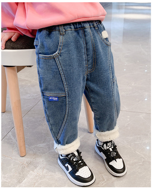 Jeans Infantiles Gruesos de Terciopelo para Niños y Niñas
