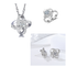 925 Sterling Plateado Necklace For Women Forever Heart AAA Zircon Mosaic Necklaces & Pendants Gift 14Kwhitegold55L Set