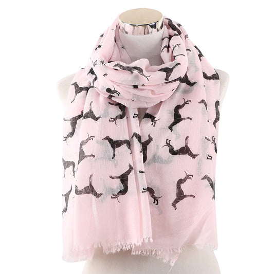 Pañuelo con Estampado de Perro Negro