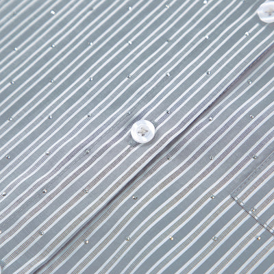 Camisa Manga Larga a Rayas con Detalles de Diamantes - Image 19