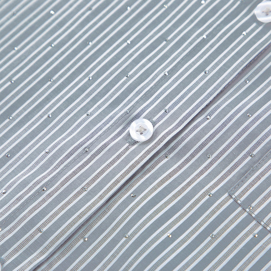 Camisa Manga Larga a Rayas con Detalles de Diamantes - Image 19
