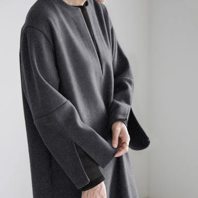 Abrigo Holgado de Lana para Mujer Otoño e Invierno - Image 9