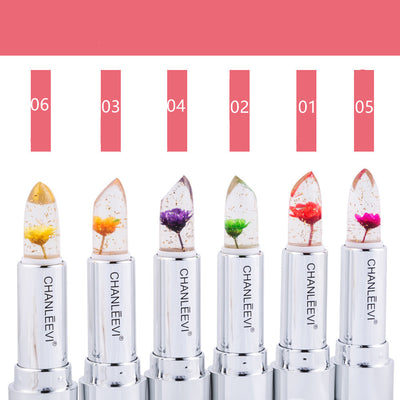 Labial Cristal Cambio de Temperatura con Hoja de Oro Floral - Image 11