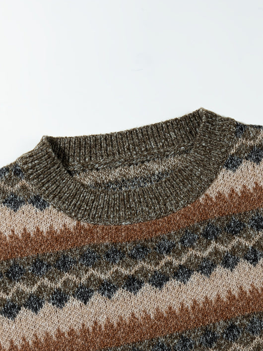 Suéter Cuello Redondo Grueso para Hombre con Diseño Estampado y Corte Relajado - Image 14