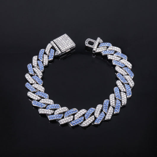 Collar para Hombre en Aleación con Dije de Diamante Azul Polvoso y Cierre de Bisagra - Image 8
