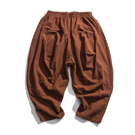 Pantalones Holgados de Algodón y Lino para Hombre - Image 5