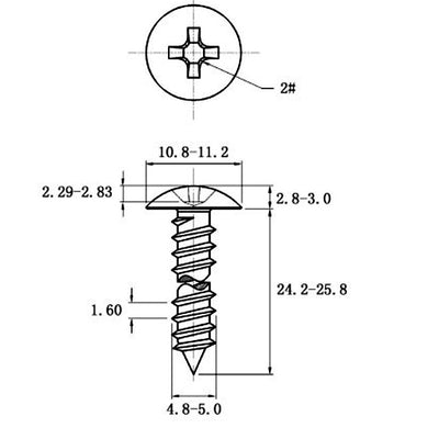 Tornillo Autorroscante de Acero Inoxidable Cabeza Ancha Tipo Champiñón - Image 38
