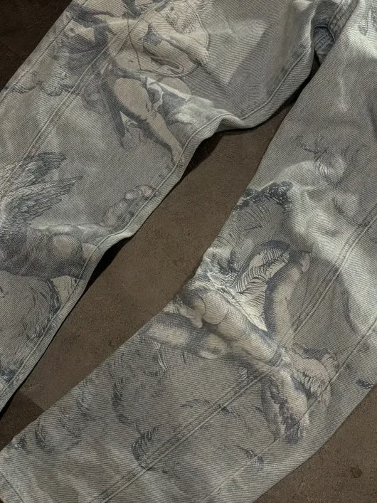Jeans Casual Desgastados con Efecto Graffiti - Estilo Urbano Versátil - Image 12