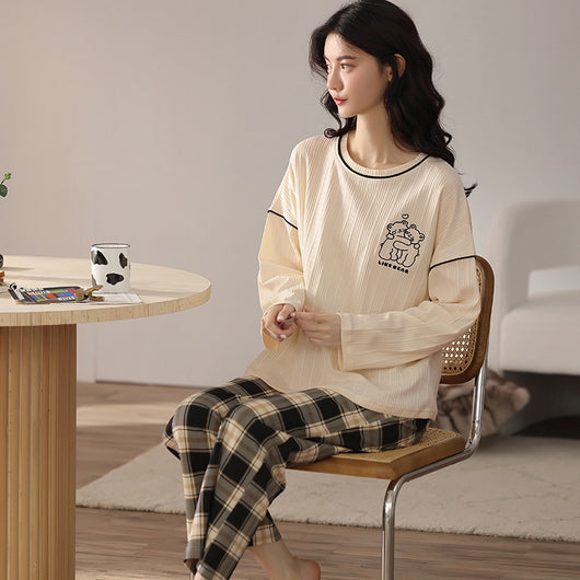 Pijama de Algodón para Otoño e Invierno con Pantalón Largo - Image 14