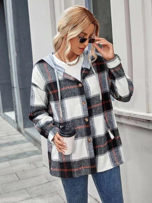 Cardigan de Lana a Cuadros para Mujer - Abrigo Tejido Elegante - Image 17