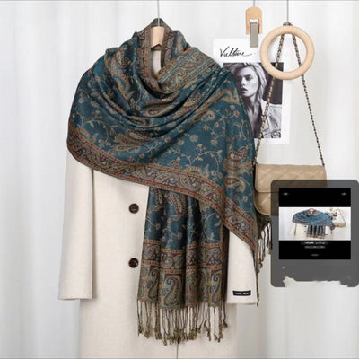 Chal Étnico Bohemio con Borlas y Bordados Artesanales - Image 12