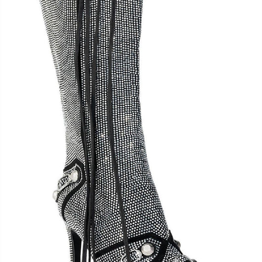 Botas Oversized con Hebilla de Aguja y Cristales Brillantes - Image 5