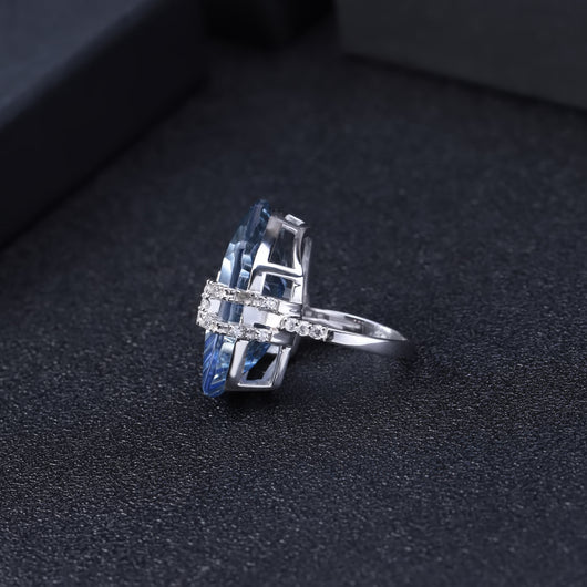 Anillo de Plata Esterlina con Incrustaciones de Piedras Naturales - Image 9