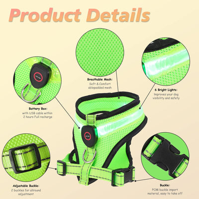 Arnés LED Recargable con Malla Reflectante para Perros - Image 11