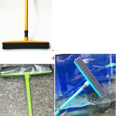 Escoba Retráctil para Pelos de Mascotas con Cepillo de Goma y Mango Largo - Image 3