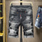 Jeans para Hombre con Parches Elásticos y Detalles Pintados a Mano