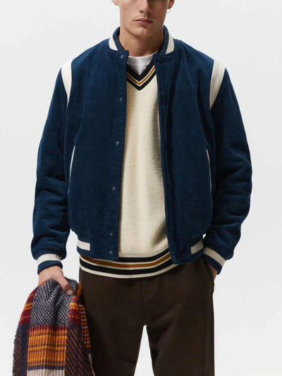 Chaqueta de Béisbol Hombre Terciopelo con Costuras Primavera - Image 10