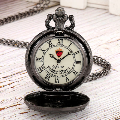 Reloj de Bolsillo Vintage Póker Flush Real con Movimiento de Cuarzo - Image 8