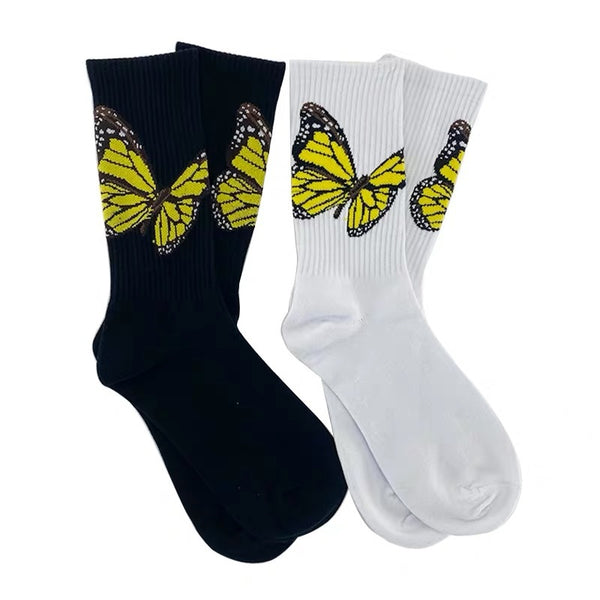 Calcetines de Tubo Angel Pure Algodón Negro y Blanco - Estilo Street Fashion