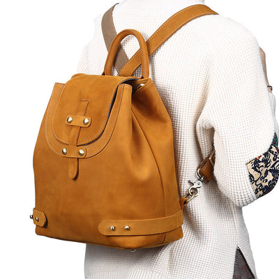 Mochila Retro para Mujer en Cuero Crazy Horse - Image 4
