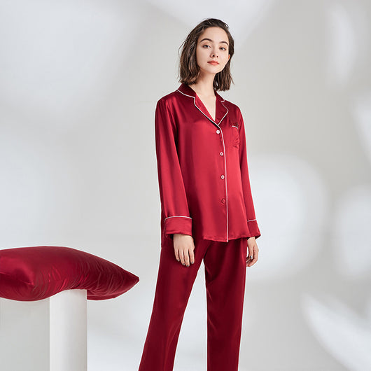 Pijama Largo de Seda para Mujer - Conjunto Elegante para el Hogar - Image 14