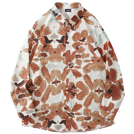 Camisa Hawaiana Retro de Manga Larga con Estampado Completo para Hombre - Image 8