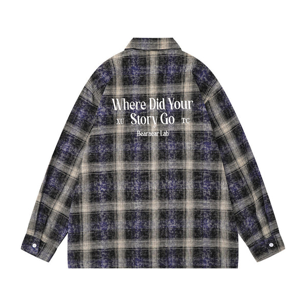Camisa de Manga Larga a Cuadros Degradados para Hombre - Image 5