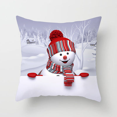 Funda de Almohada Navideña Muñeco de Nieve Tono Melocotón - Image 13