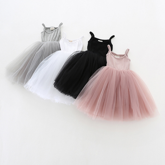 Vestido de Tirantes en Malla para Niñas