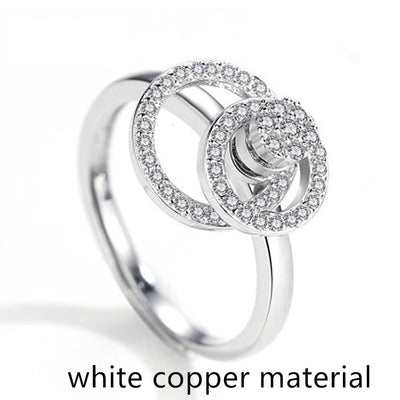 Anillo de Plata Esterlina para Mujer con Doble Círculo Giratorio - Image 11
