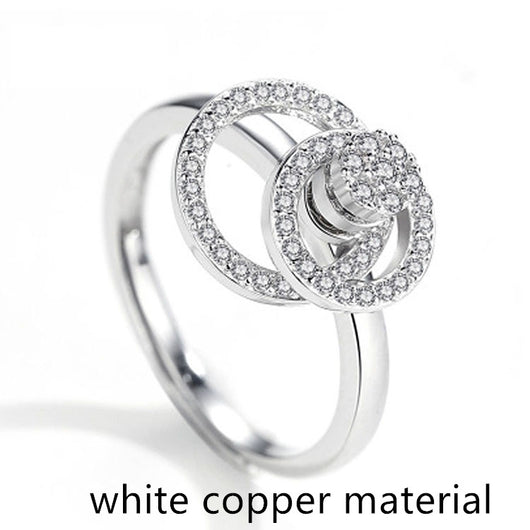 Anillo de Plata Esterlina para Mujer con Doble Círculo Giratorio - Image 11