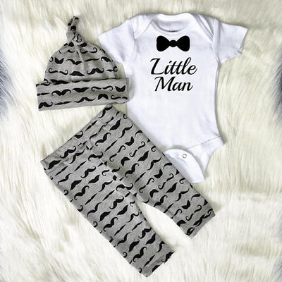 Traje Infantil Elegante con Corbatín, Bigote y Accesorios de Tres Piezas - Image 3